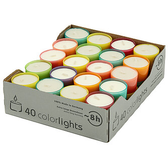 Artikelvorschau Teelichter Colorlights (40er Pack) - Summer Edition