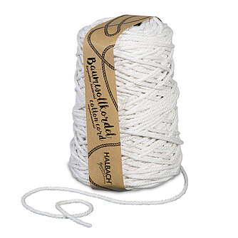 Artikelvorschau Baumwollkordel 5mm - weiß - 500g/ca. 80m