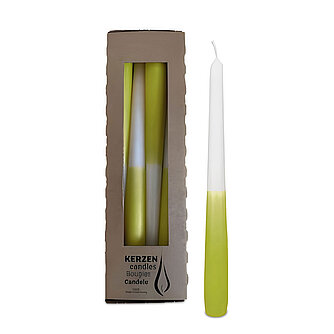 Artikelvorschau Wenzel: Two-Tone Spitzkerzen 250/23mm - Weiß/Limone (4er Pack)