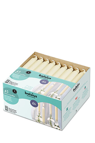 Bolsius Bolsius Haushaltskerzen 180/21,3 mm (45er Box) - elfenbein Artikelvorschau Bolsius Haushaltskerzen 180/21,3 mm (45er Box) - elfenbein