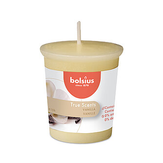 Bolsius True Scents Votivkerze 53/45 mm - Vanille (1 Stück) Artikelvorschau True Scents Votivkerze 53/45 mm - Vanille (1 Stück)