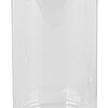 Ein transparenter, zylindrischer Glasbehälter mit einer breiten Öffnung. Der Behälter hat eine glatte Oberfläche und einen flachen Boden. Es sind keine zusätzlichen Dekorationen oder Markierungen auf dem Glas zu sehen.