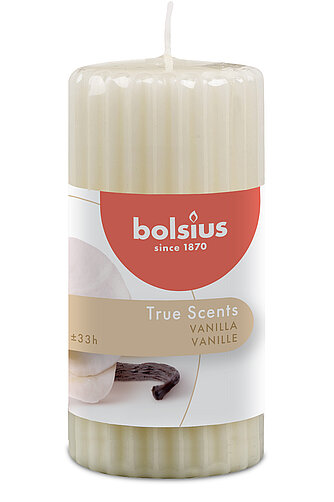 Bolsius True Scents Duft-Stumpen geriffelt - Vanille (1 Stück) Artikelvorschau True Scents Duft-Stumpen geriffelt - Vanille (1 Stück)