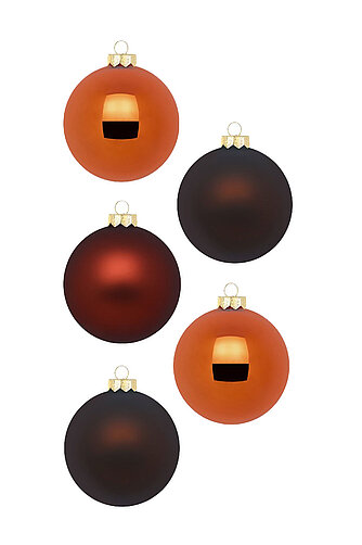 Artikelvorschau Weihnachtskugeln aus Glas Ø 8 cm - Shiny Chestnut (12 Stück)