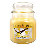 prices-candles-apothekerglas-142-95-sweet-vanilla-411g-pmj010311 Eine Duftkerze im Apothekerglas von Prices Candles in der Größe 14,2x9,5cm mit dem Duft Sweet Vanilla und einem Gewicht von 411g.