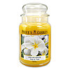 Eine Apothekerglas-Kerze von Prices Candles in der Größe 19,5x10cm mit dem Duft Frangipani und einem Gewicht von 630g.