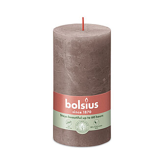Artikelvorschau Rustik Stumpenkerzen 130/68 mm - Rustikales Taupe (1 Stück)