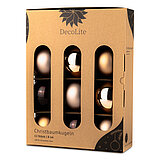 decolite-christbaumkugeln-8-cm-lounge-144560812009.jpg Ein 12er Pack Christbaumkugeln in Lounge mit 8cm Durchmesser von DecoLite in einer dekorativen Schachtel.
