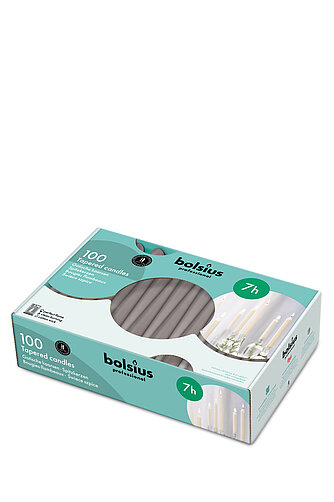 Artikelvorschau Bolsius: Spitzkerzen 240/23mm (100er Pack) - taupe