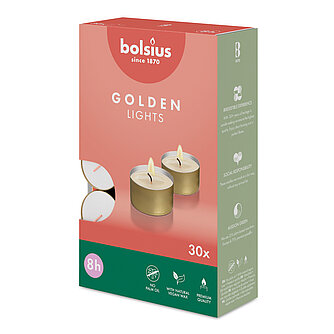Bolsius Teelichte 8h (30er Pack) - Gold Artikelvorschau Teelichte 8h (30er Pack) - Gold