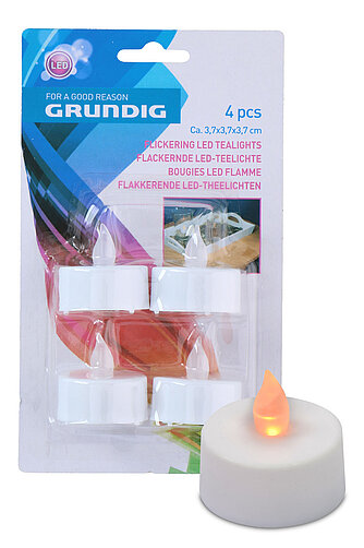 Artikelvorschau LED Teelichter mit Flackerlicht (4er Pack)