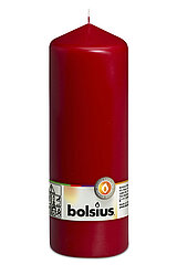 1 Stumpenkerze von Bolsius in der Größe 20x6,8cm in der Farbe altrot.