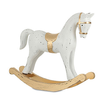 Artikelvorschau Deko-Schaukelpferd weiß 22/26cm (1 Stück)