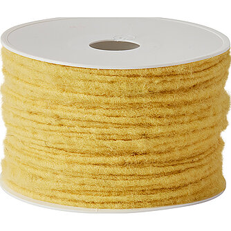 Artikelvorschau Wolldocht - 4mm - gelb (80 Meter)