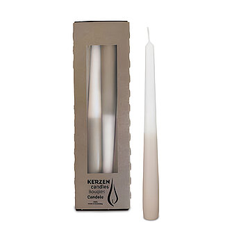 Artikelvorschau Wenzel: Two-Tone Spitzkerzen 250/23mm - Weiß/Sahara (4er Pack)