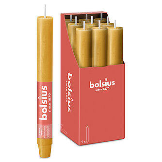 Artikelvorschau Bolsius Rustik Haushaltskerzen 230/30 mm - Haferbeige (9er Pack)