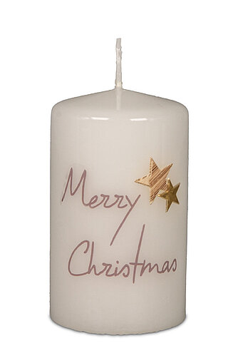 Artikelvorschau Stumpenkerze Christmas 100/60 mm - 1 Stück - weiß