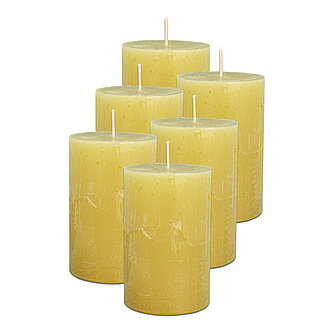 Artikelvorschau Rustic Stumpenkerzen 110/70 mm (Safe Candle) - 6 Stück - mimose
