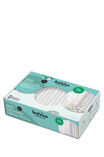 Bolsius Bolsius: Spitzkerzen 240/23mm (100er Pack) - weiß Artikelvorschau Bolsius: Spitzkerzen 240/23mm (100er Pack) - weiß
