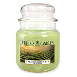 prices-candles-apothekerglas-142-95-calming-green-tea-411g-pmj010345 Eine Apothekerglas-Kerze von Prices Candles in der Größe 14,2x9,5cm mit dem Duft Calming Green Tea und einem Gewicht von 411g.