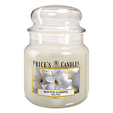 prices-candles-apothekerglas-142-95-winter-jasmine-411g-pmj010328 Eine Apothekerglas-Kerze von Prices Candles in der Größe 14,2x9,5cm mit dem Duft Winter Jasmine und einem Gewicht von 411g.
