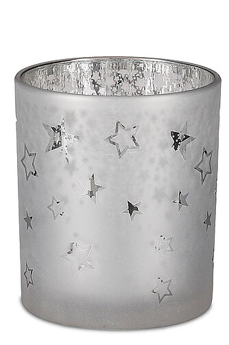 Artikelvorschau Teelichthalter Stern 100/90 mm - Silber (1 Stück)