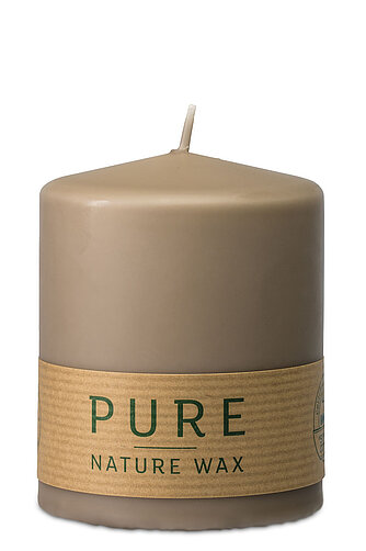 Artikelvorschau Pure Stumpenkerze 90/70 mm (Safe Candle) - 1 Stück - sand