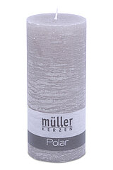 1 Stumpenkerze von Müller Kerzenfabrik in der Größe 16x6,8cm in der Farbe Schiefer.