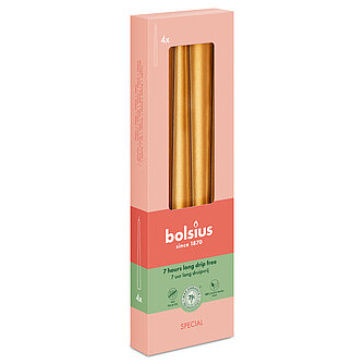 Bolsius Bolsius: Metallic Spitzkerzen Special 234/24mm (4er Pack) - Golden Orange Artikelvorschau Bolsius: Metallic Spitzkerzen Special 234/24mm (4er Pack) - Golden Orange