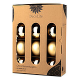 decolite-christbaumkugeln-8-cm-brokatgold-144560812003.jpg Ein 12er Pack Christbaumkugeln in Brokatgold mit 8cm Durchmesser von DecoLite in einer dekorativen Schachtel.