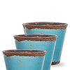 Drei Teelichthalter Flower Pot von Sandra Rich in der Größe 8x9cm in der Farbe Eisblau.
