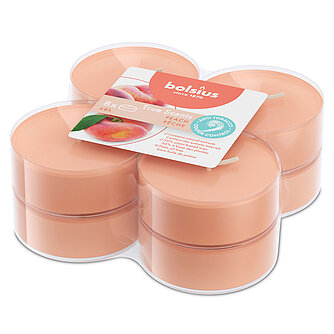 Bolsius True Scents Anti Tabak Maxi-Lichte Clear Cup - Pfirsich (8er Pack) Artikelvorschau True Scents Anti Tabak Maxi-Lichte Clear Cup - Pfirsich (8er Pack)