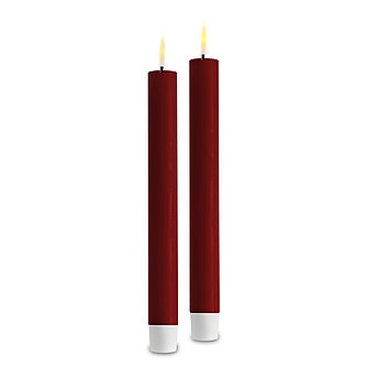 Artikelvorschau Deluxe Homeart LED Stabkerze 240/22mm  - bordeaux (2er Pack)