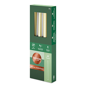 Artikelvorschau Spitzkerzen Special 234/24mm (4er Pack) - Metallic Silber
