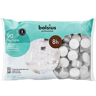 Bolsius Bolsius Professional Teelichte 8 h, 90er Beutel (silber) Artikelvorschau Bolsius Professional Teelichte 8 h, 90er Beutel (silber)
