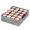 30 Teelichter Colorlights von Richard Wenzel in der Größe 3x3,9cm in der Farbe Pastellfarben.