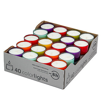Artikelvorschau Teelichter Colorlights (40er Pack)