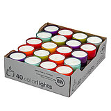 30 Teelichter Colorlights von Richard Wenzel in der Größe 3x3,9cm in der Farbe Pastellfarben.