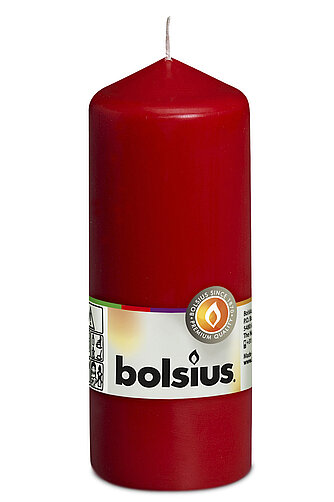 Artikelvorschau Bolsius: Stumpenkerze 150/58mm - Rot (1 Stück)