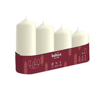Bolsius Bolsius: Stumpenkerzen abgestuft Ø 48mm (4er Tray) - Elfenbein Artikelvorschau Bolsius: Stumpenkerzen abgestuft Ø 48mm (4er Tray) - Elfenbein