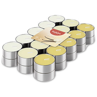 Bolsius Duft-Teelichte 3-farbig (30er Pack) - Vanille Artikelvorschau Duft-Teelichte 3-farbig (30er Pack) - Vanille