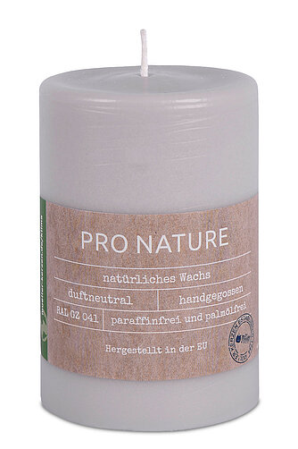 Artikelvorschau Pro Nature Stearin-Stumpen 100/68 mm - hellgrau (1 Stück)