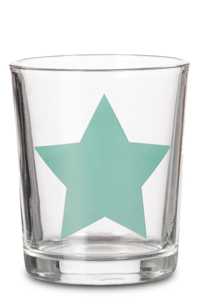 Ein Teelichthalter Star von Sandra Rich in der Größe 8x7cm in der Farbe grün.