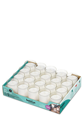 Bolsius Relight Nachfüllkerzen 20er Tray - transparent Artikelvorschau Relight Nachfüllkerzen 20er Tray - transparent