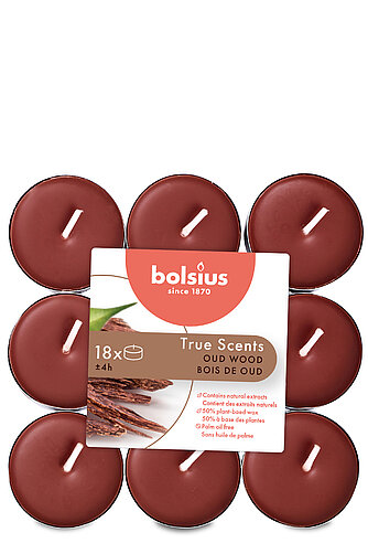 Artikelvorschau True Scents Duft-Teelichte - Oud Wood (18er Pack)