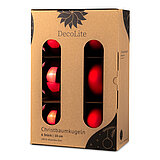 decolite-christbaumkugeln-10-cm-rot-144561006011.jpg Ein 6er Pack Christbaumkugeln in Rot mit 10cm Durchmesser von DecoLite in einer dekorativen Schachtel.