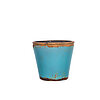 Ein Vintage Glas Flower Pot von Sandra Rich in der Größe 10x11cm in der Farbe Eisblau.