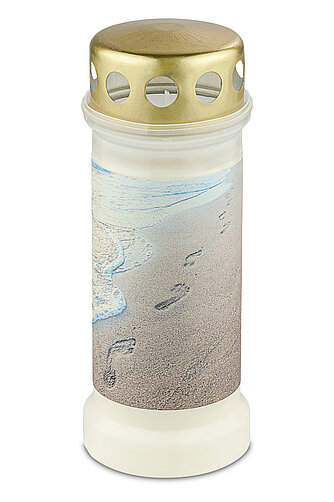 Bolsius Bolsius: Grablicht Nr. 6 mit Deckel und Motiv Strand Artikelvorschau Bolsius: Grablicht Nr. 6 mit Deckel und Motiv Strand