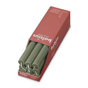 Artikelvorschau Rustik Haushaltskerzen 270/23 mm (9er Pack) - Olivgrün