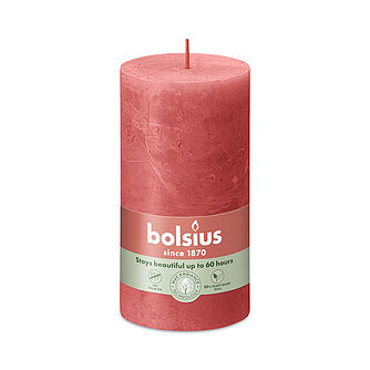 Artikelvorschau Rustik Stumpenkerzen 130/68 mm - Rosa Blüte (1 Stück)